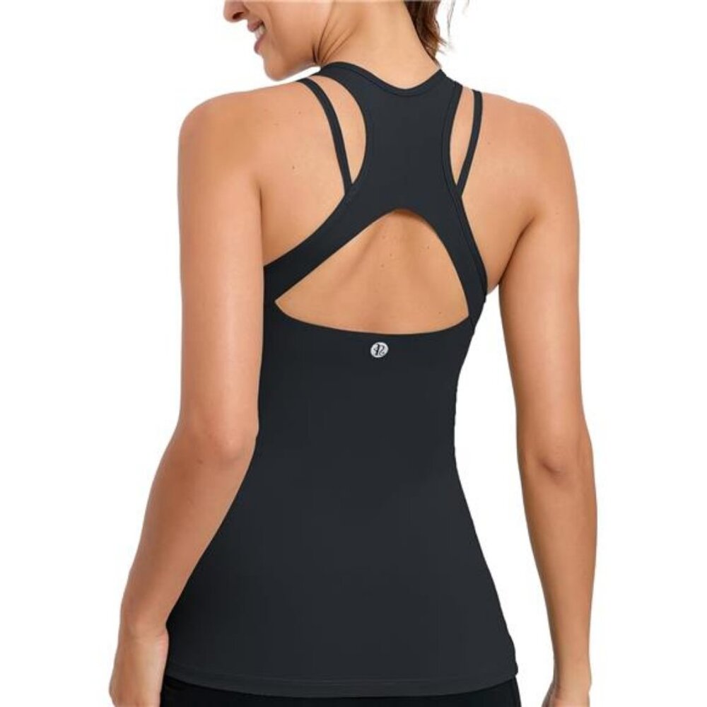 Workout Tank Tops with Built in Bras for Women, Compression Shirt